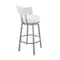 Armen Living Dalza Swivel Counter Stool in Cloud Finish with White Faux Leather 840254333567 - alternate 5